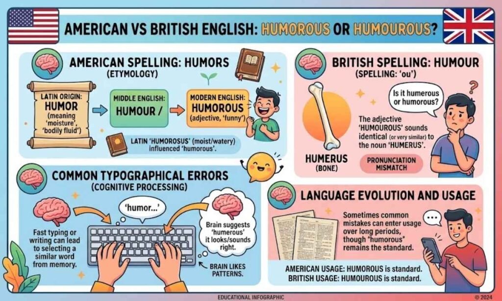 American vs British English Humorous or Humourous