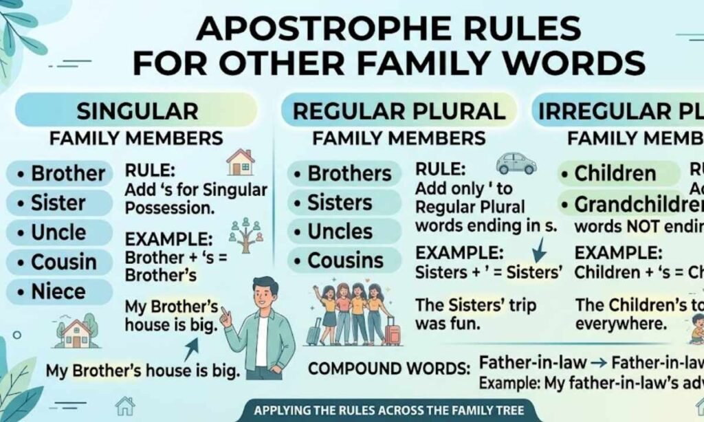 Apostrophe Rules for Other Family Words