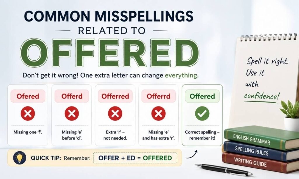 Common Misspellings Related To Offered