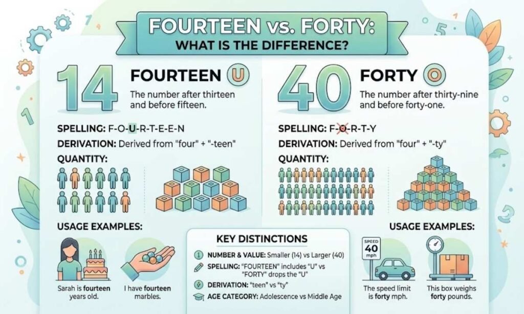 Fourteen vs Forty What Is the Difference