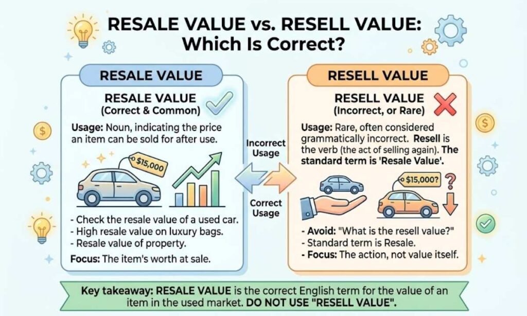 Resale Value or Resell Value Which Is Correct