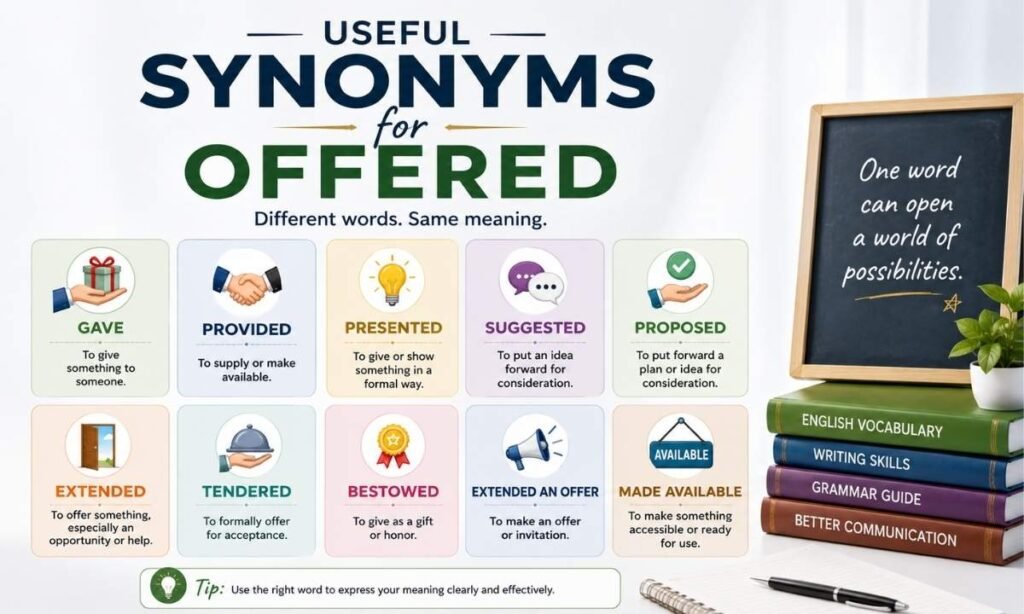 Useful Synonyms For Offered