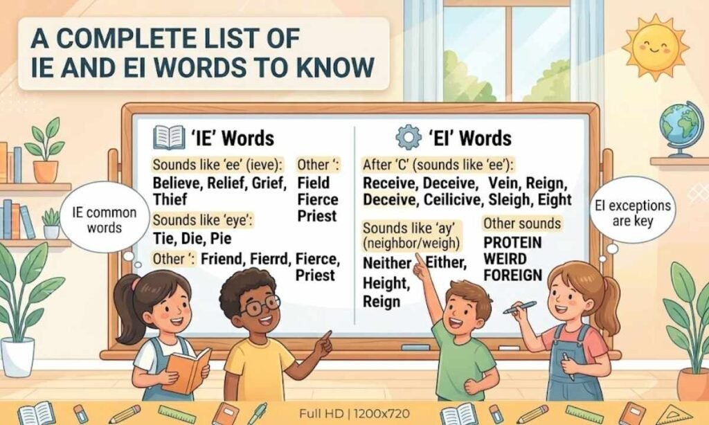 A Complete List of IE and EI Words to Know