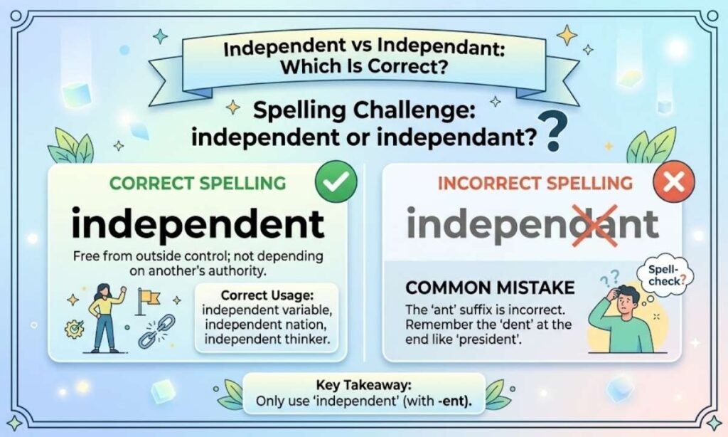 Independent vs Independant Which Is Correct