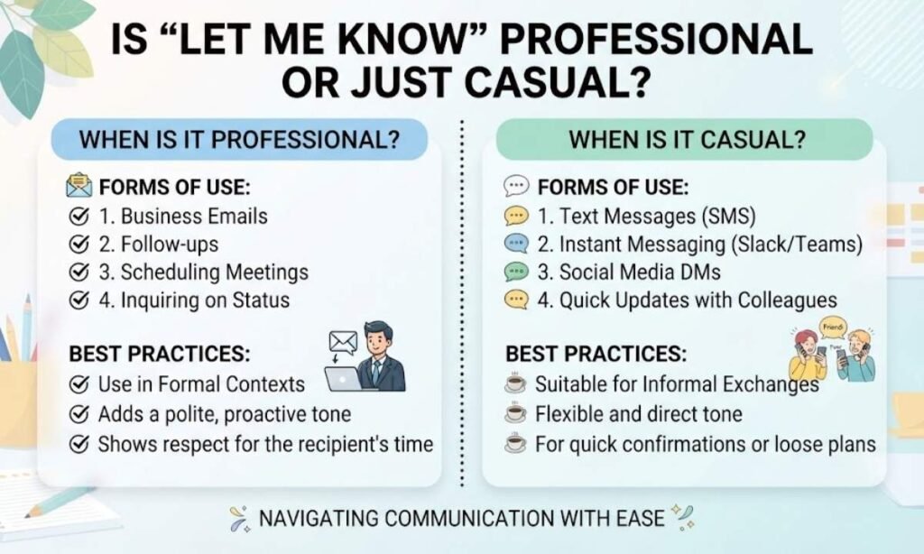 Is Let Me Know Professional or Just Casual