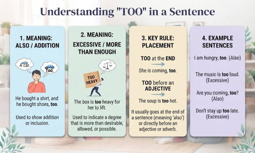 Understanding Too in a Sentence