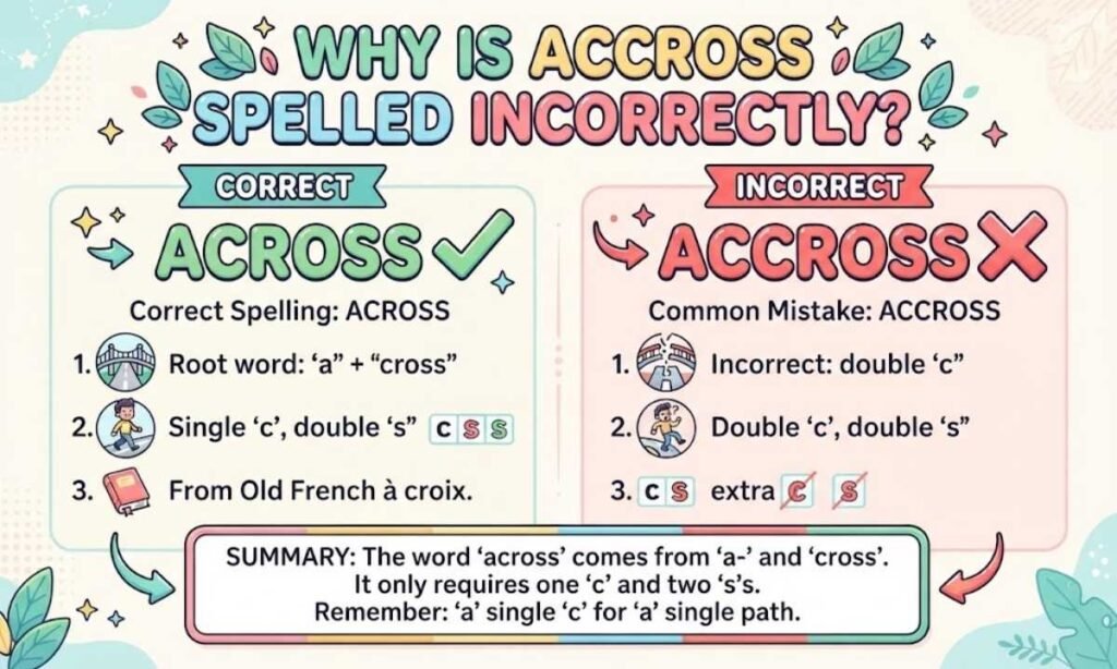 Why Is Accross Spelled Incorrectly