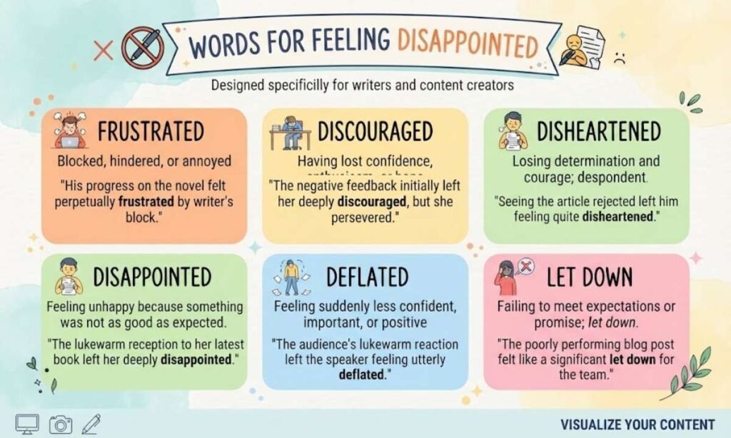 Words for Feeling Disappointed in a Sentence