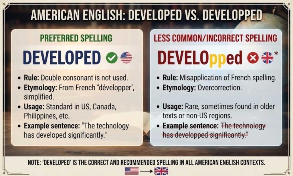 Developed vs Developped in American English