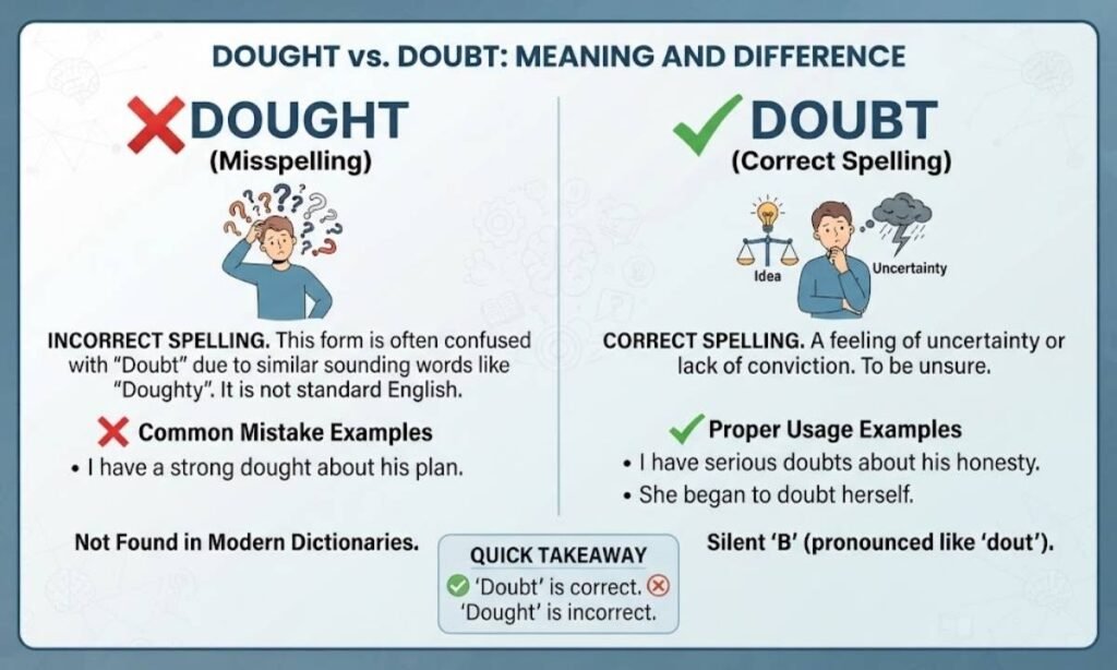 Dought vs Doubt Meaning and Difference