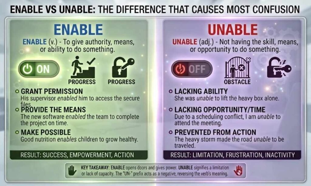 Enable vs Unable The Difference That Causes Most Confusion