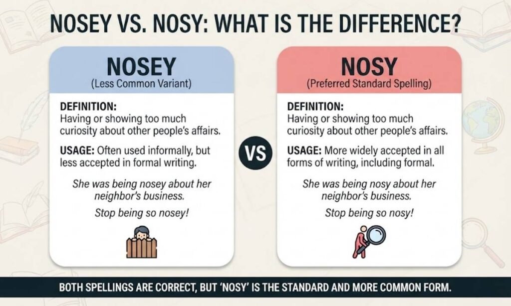 Nosey vs. Nosy What Is the Difference