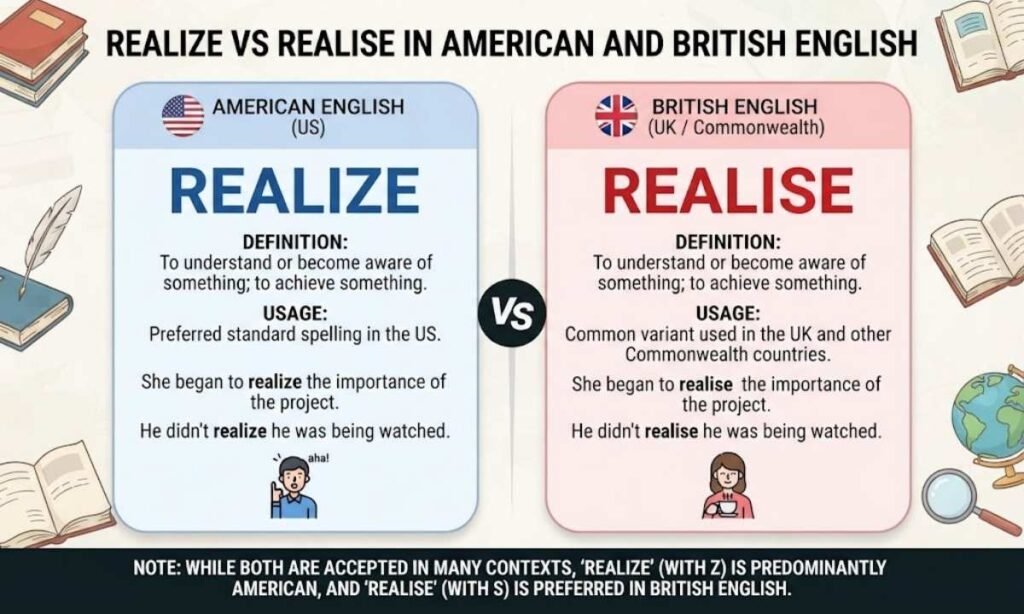 Realize vs Realise in American and British English