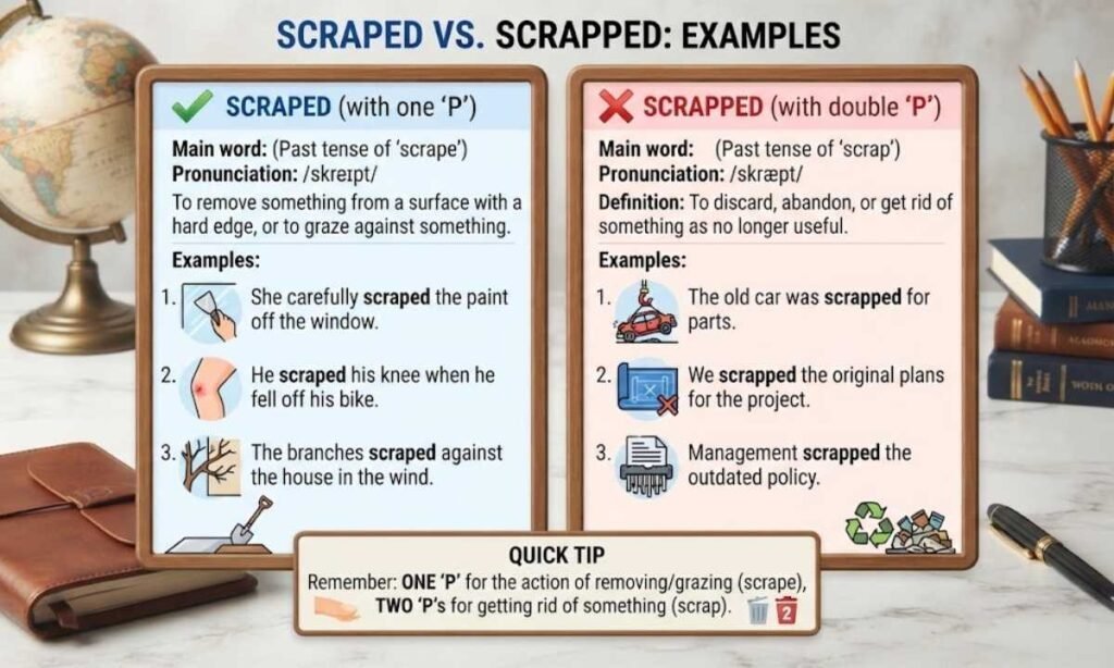 Scraped vs. Scrapped Examples