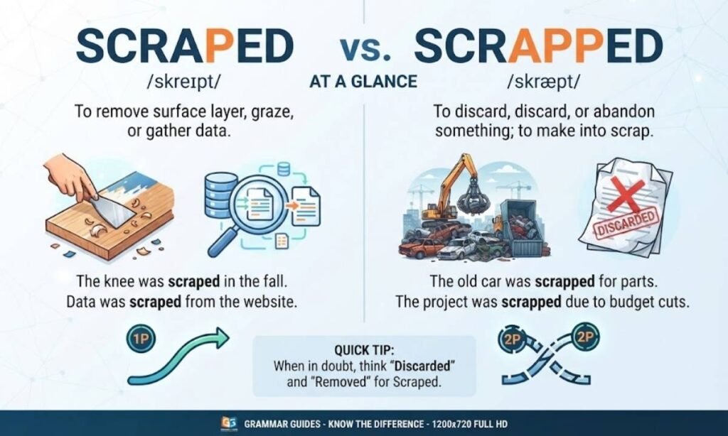 Scraped vs. Scrapped at a Glance