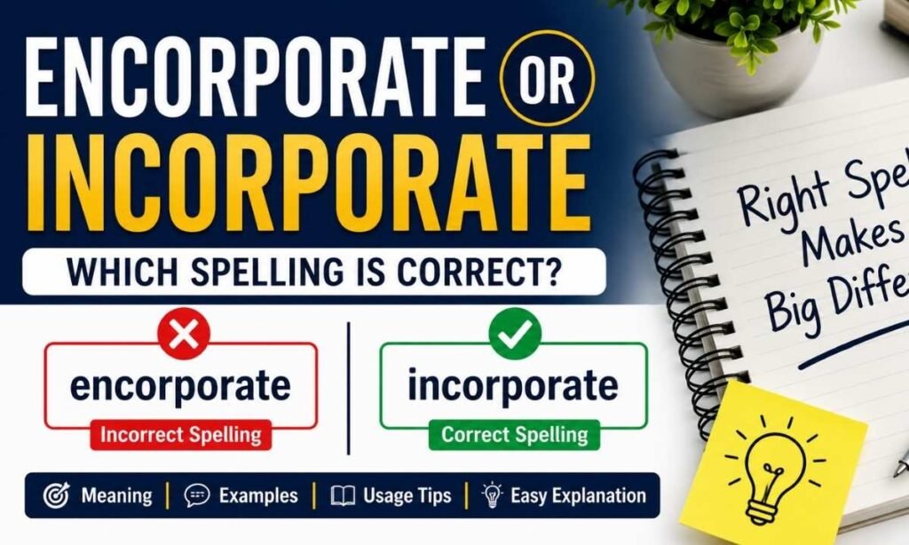 Encorporate vs Incorporate: The Correct Spelling Explained