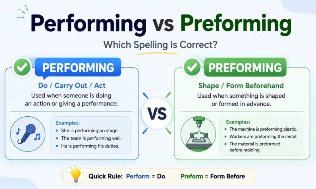 Performing vs Preforming: Which Spelling Is Correct?