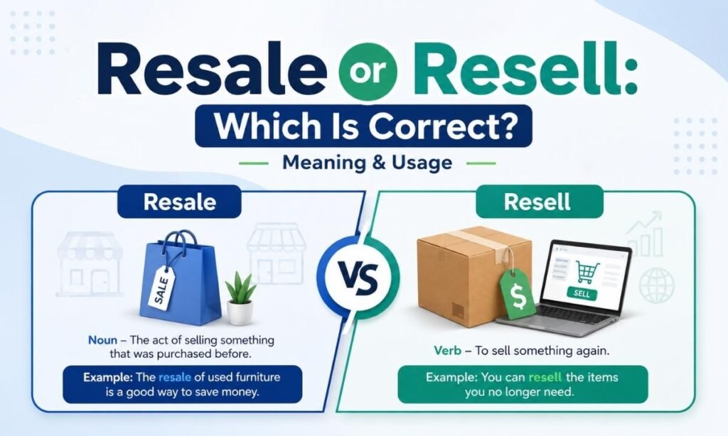 Resale or Resell: Which Is Correct? Meaning & Usage