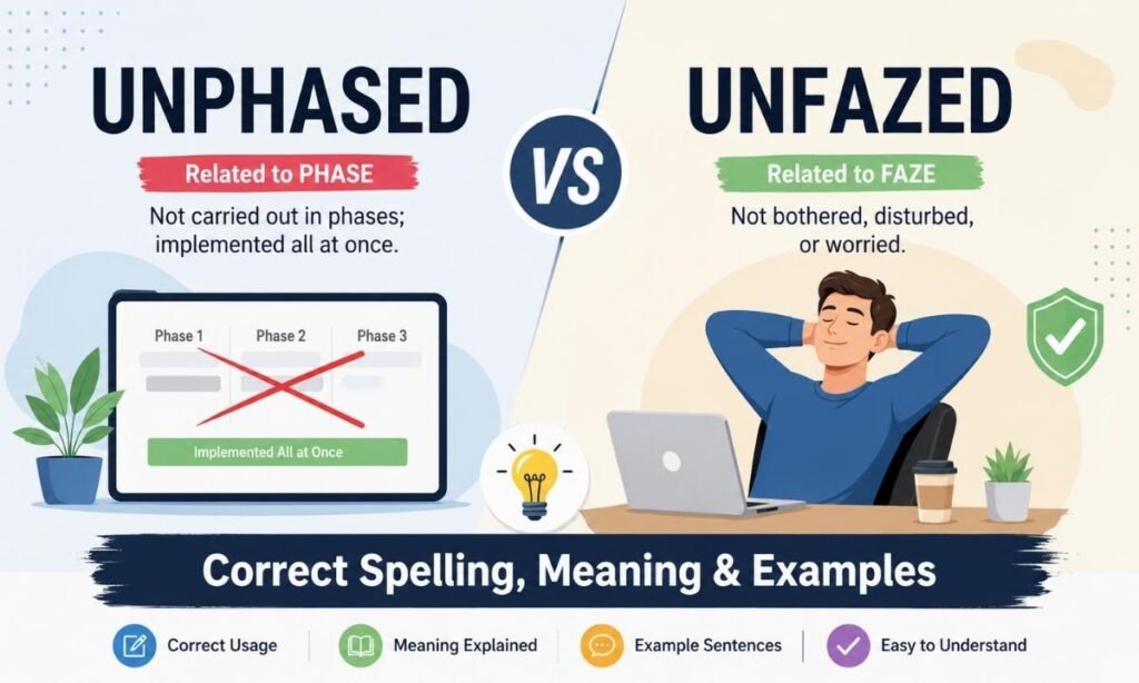 Unphased vs Unfazed: Correct Spelling, Meaning & Examples 