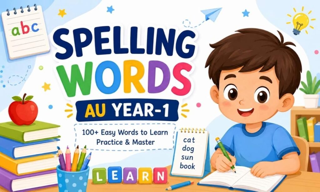 100+ Spelling Words for Year 1 AU: Easy Practice List