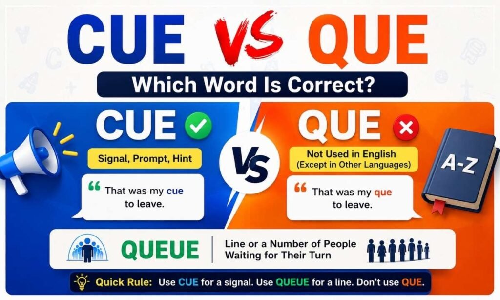 Cue vs Que Which Word Is Correct