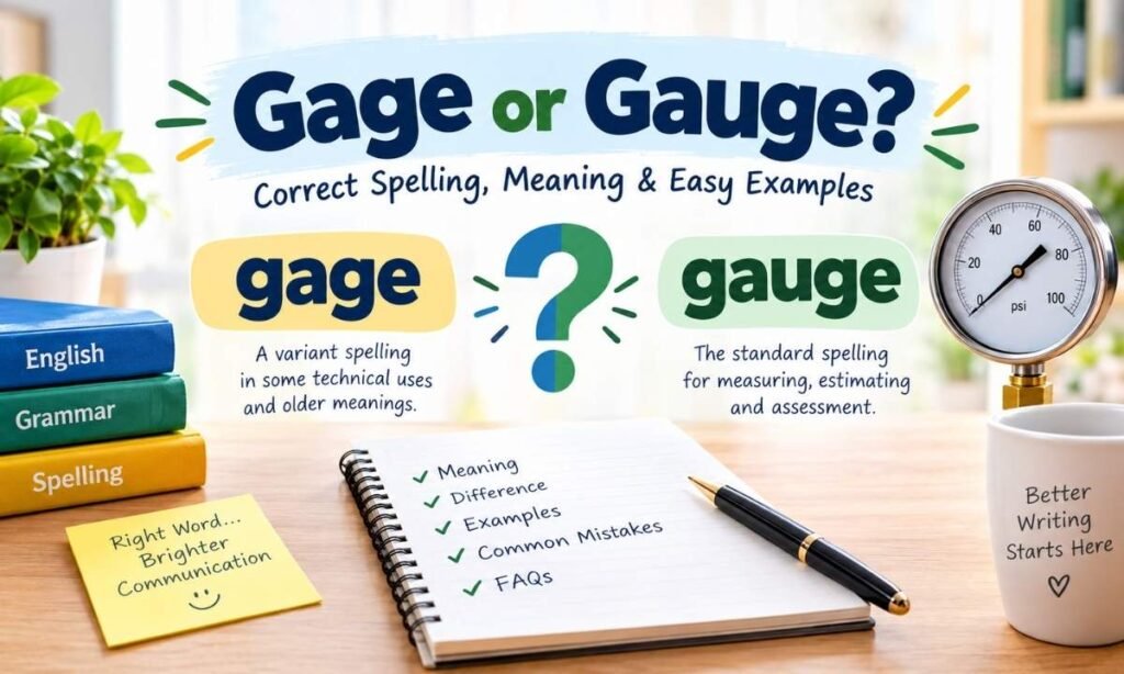 Gage or Gauge? Correct Spelling, Meaning and Simple Examples