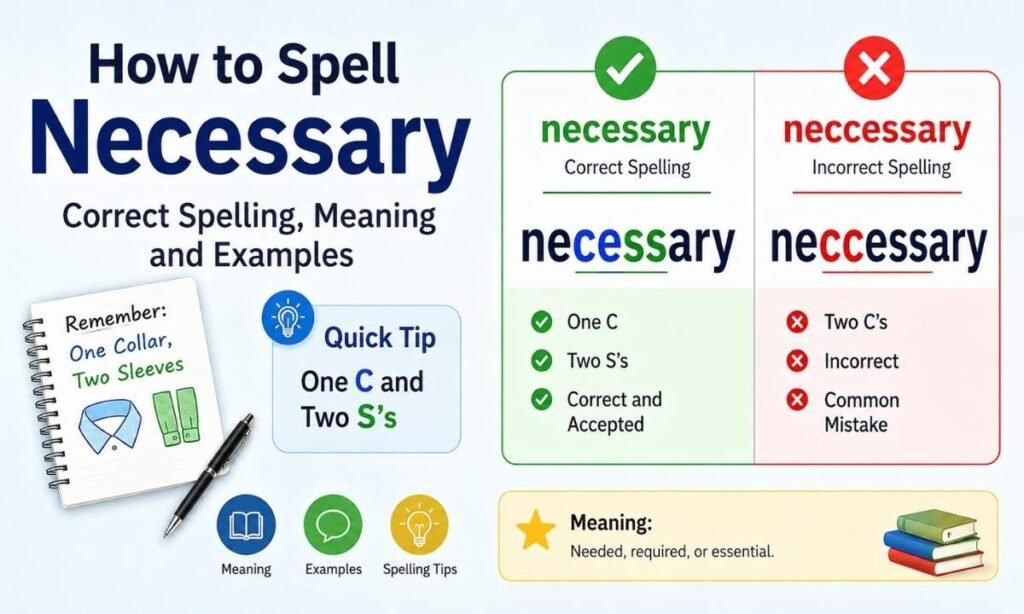 How to Spell Necessary Correct Spelling, Meaning, and Examples