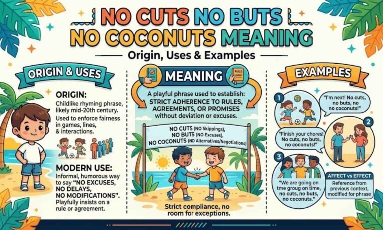 No Cuts No Buts No Coconuts Meaning Origin, Uses & Examples